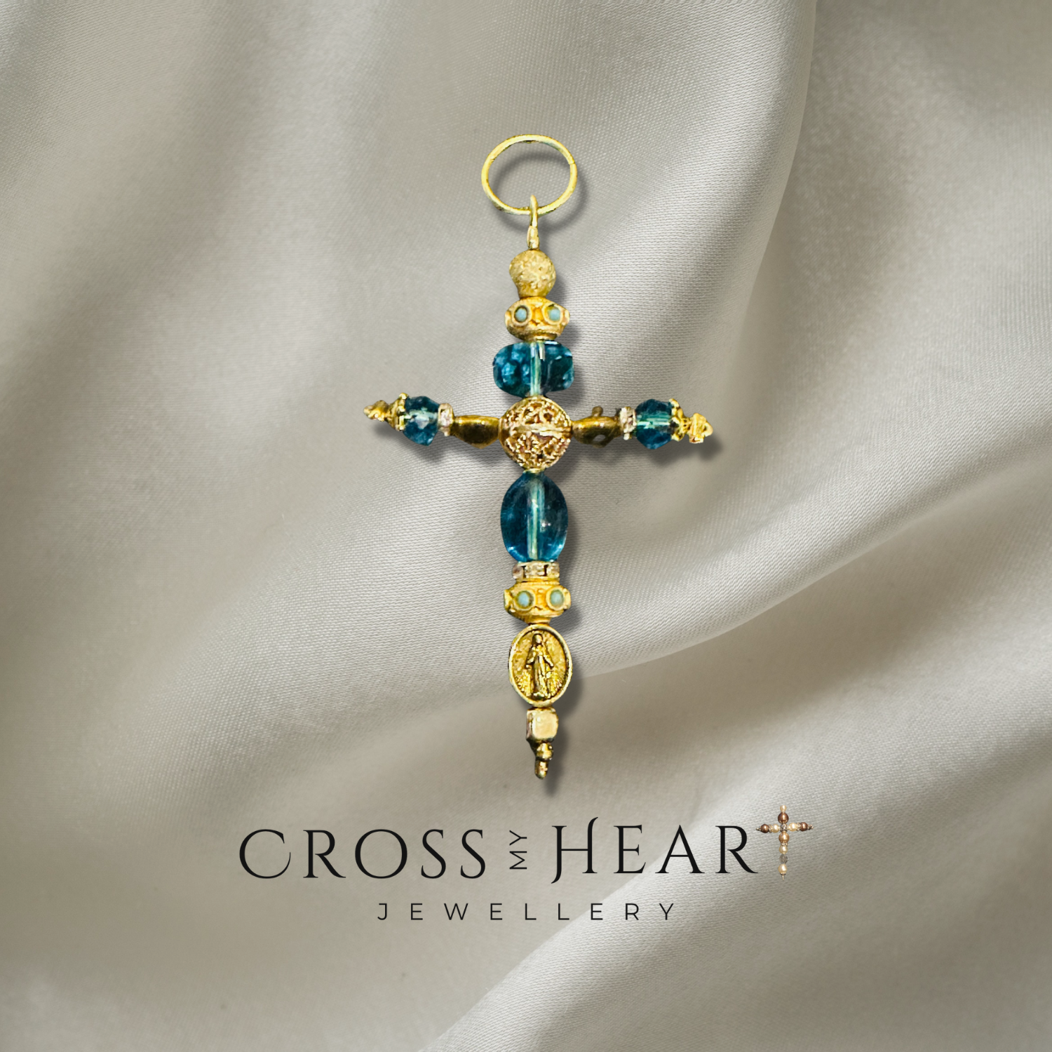 Turquoise cross shop pendant